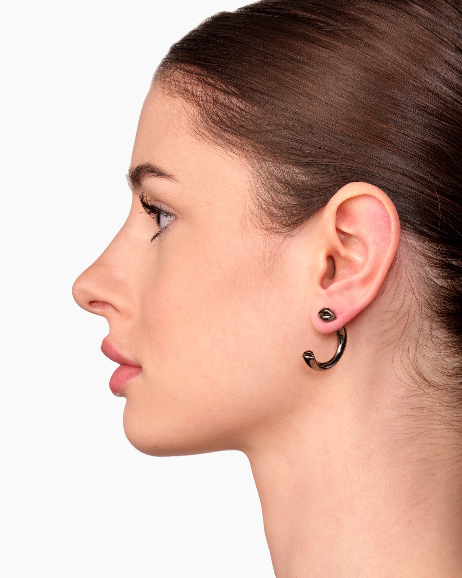Black Asymmetrical Kiss Earrings