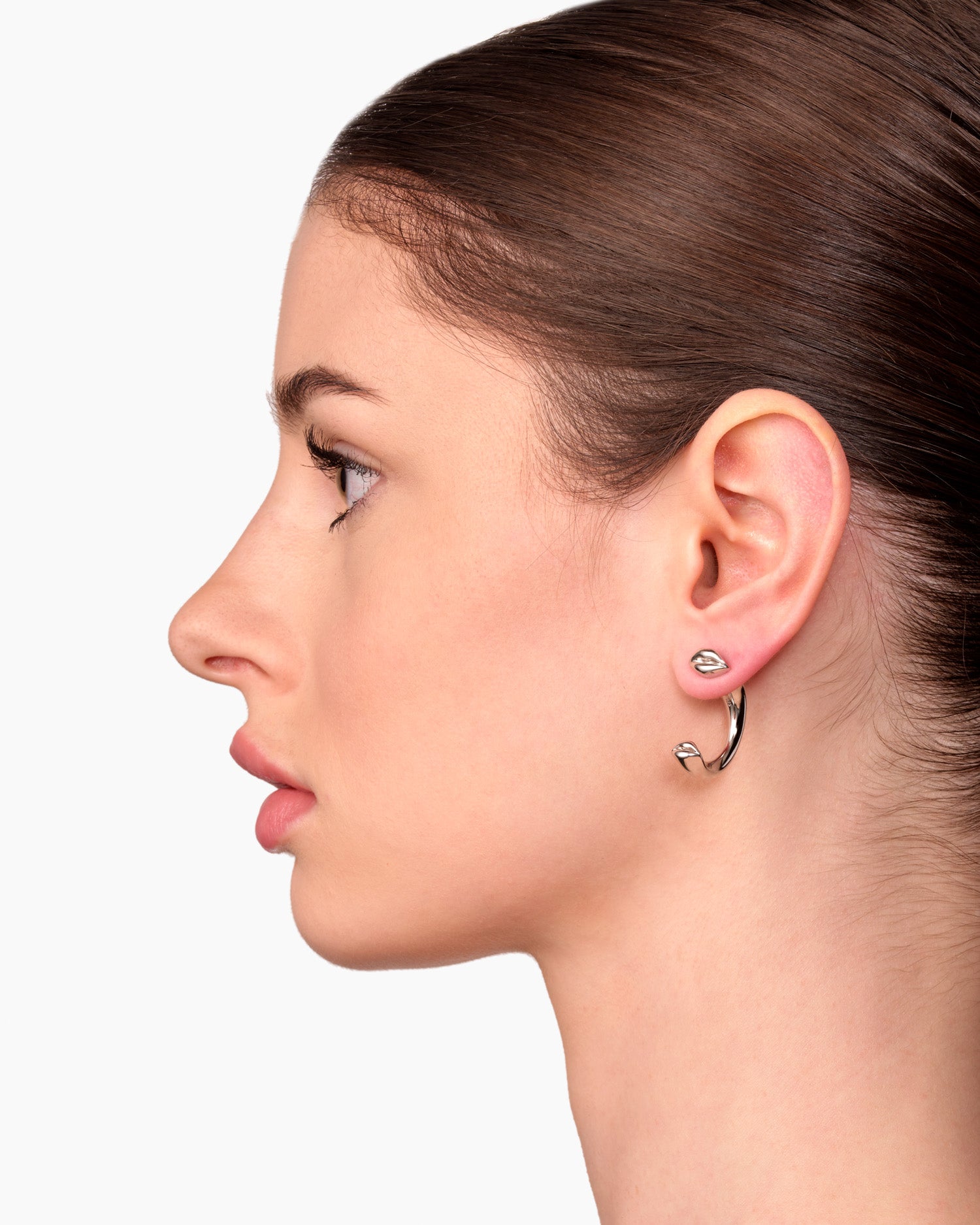 Silver Plated Kiss Hoop Earrings