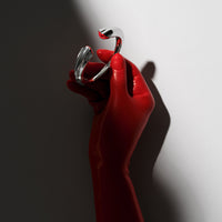 Silver Kiss Bangle Opaque Red Enamel