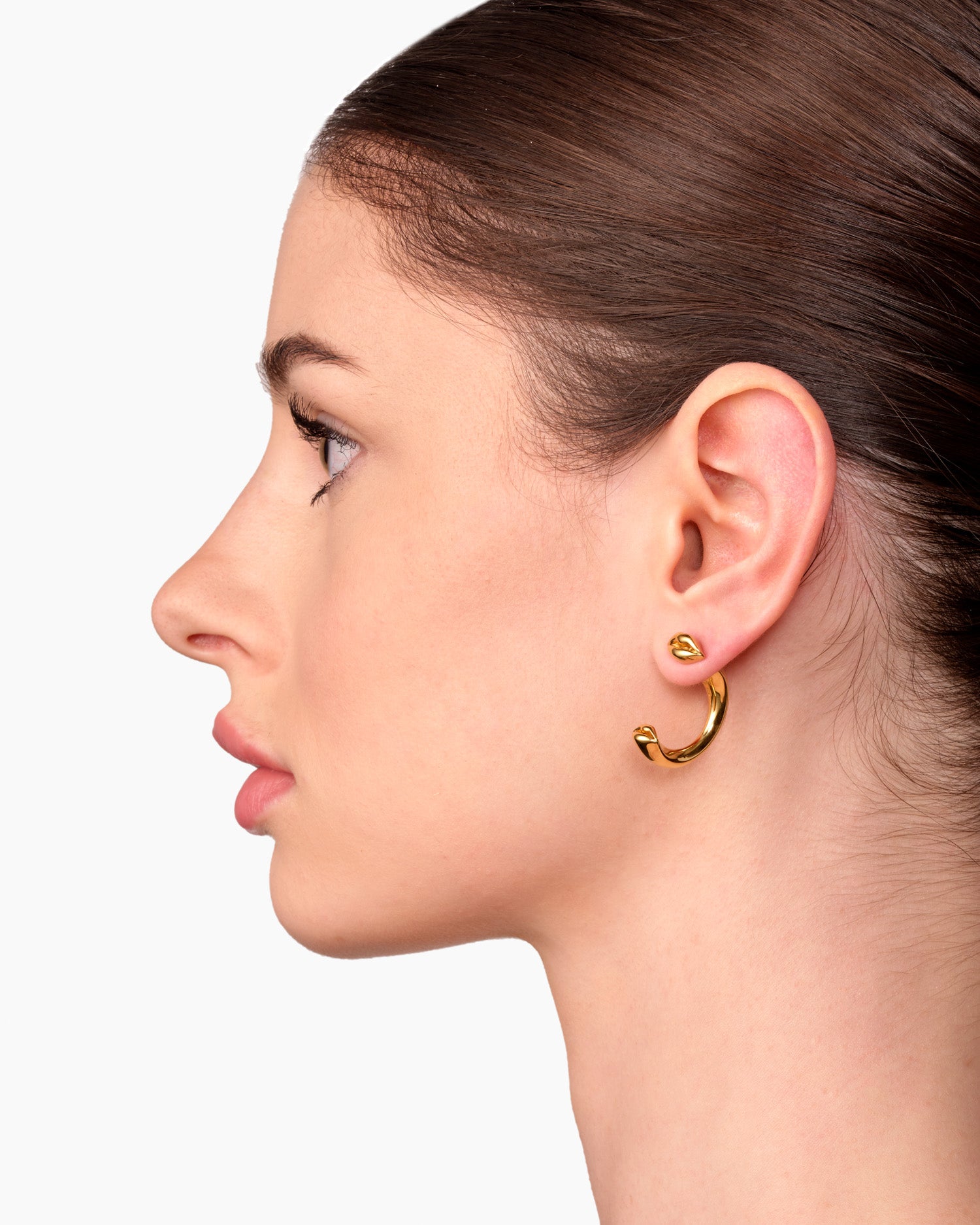 Gold Kiss Hoop Earrings