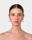 Silver Opaque Red Kiss Hoop Earrings