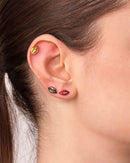 Silver Plated Kiss Stud Earrings
