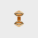 Brushed Gold Kiss Ring