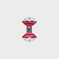 Silver Kiss Ring Translucent Red