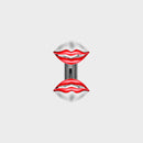 Silver Kiss Ring Opaque Red