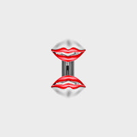 Silver Kiss Ring Opaque Red