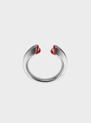 Silver Kiss Small Ring Opaque Red