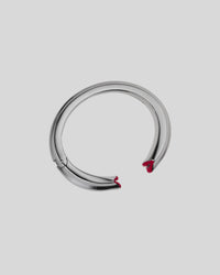 Silver Kiss Bangle Translucent Red Enamel